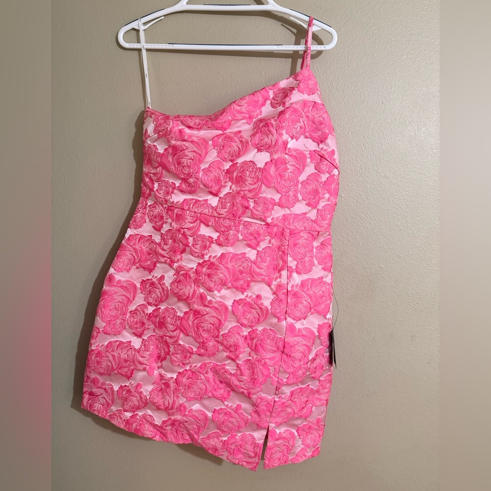 Lulu's Vibrant Pink Floral Dress
